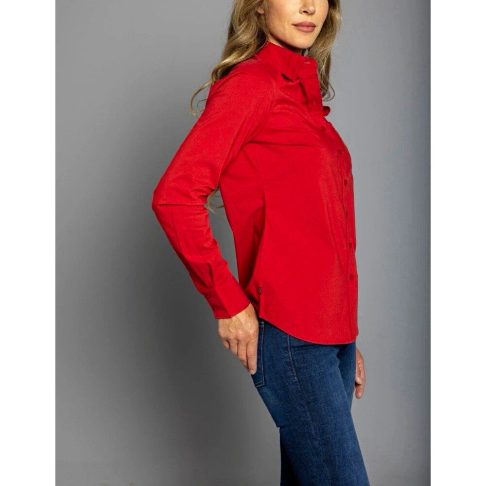 Columbia sportswear Women's XS Red Check Button-Down Shirt Long Sleeve Collared